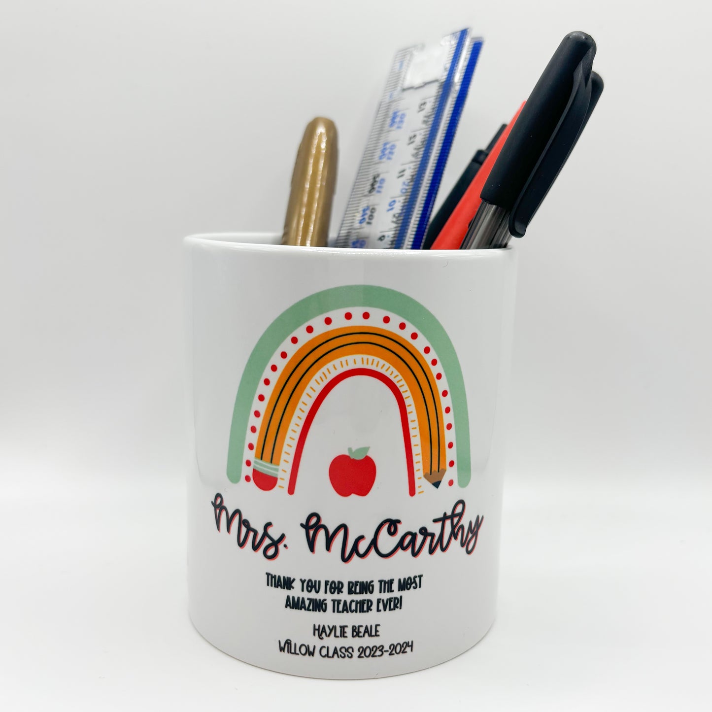 Teacher pencil pot