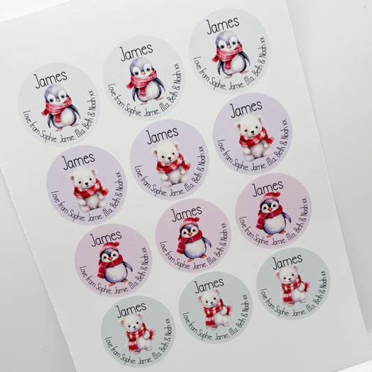 Penguins & Polar bears Christmas Stickers