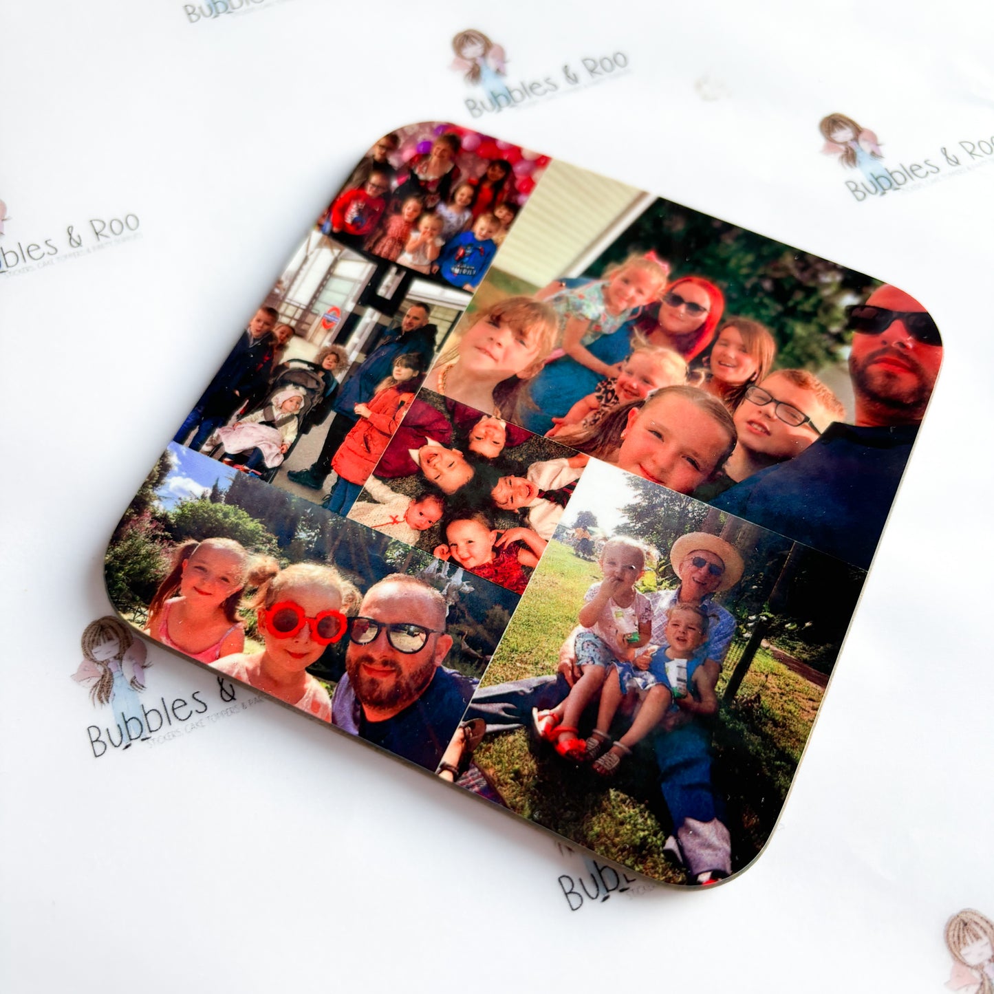 Photo collage coaster