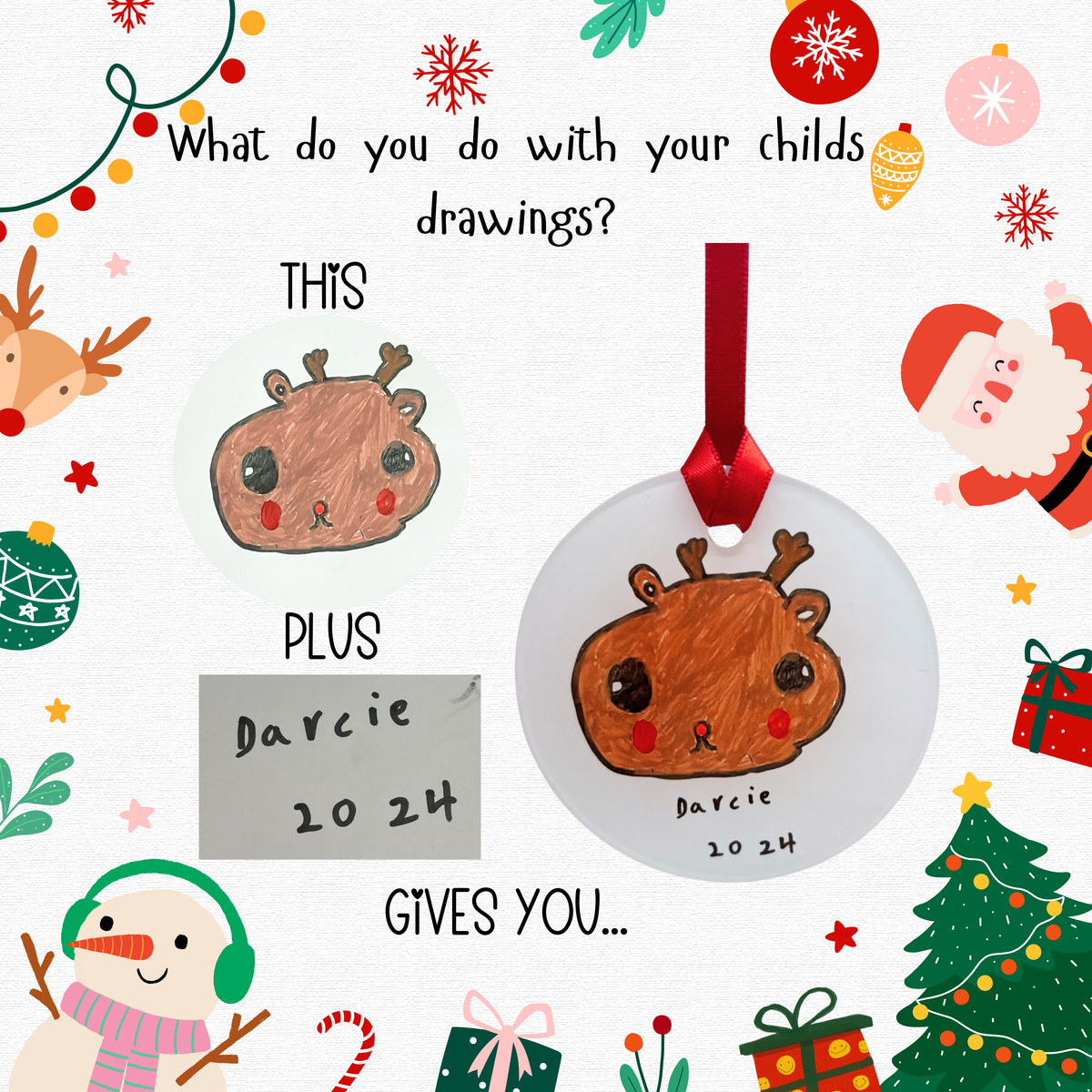 Draw me a gift | Personalised | Drawings on gifts | Mug | Decoration | Tote bag