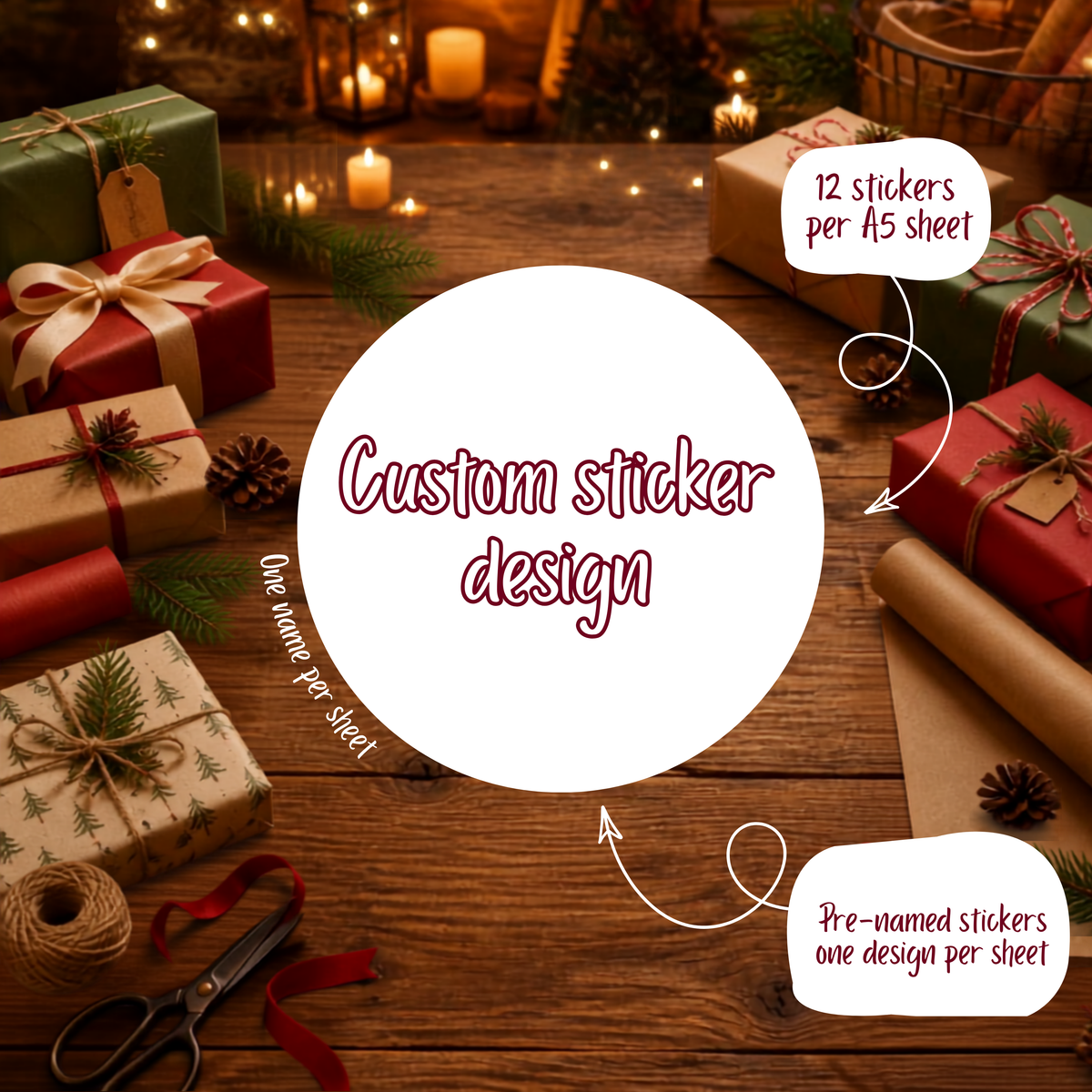 Design Your Own | Christmas Present Labels | Name Stickers | Custom | Easy Packing