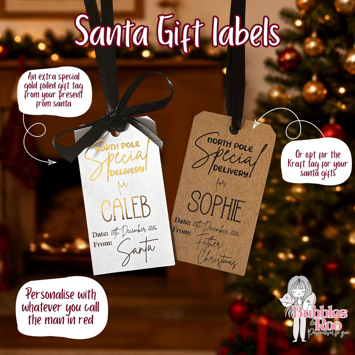 Santa Gift tag | Memories | Souvenir | Foil