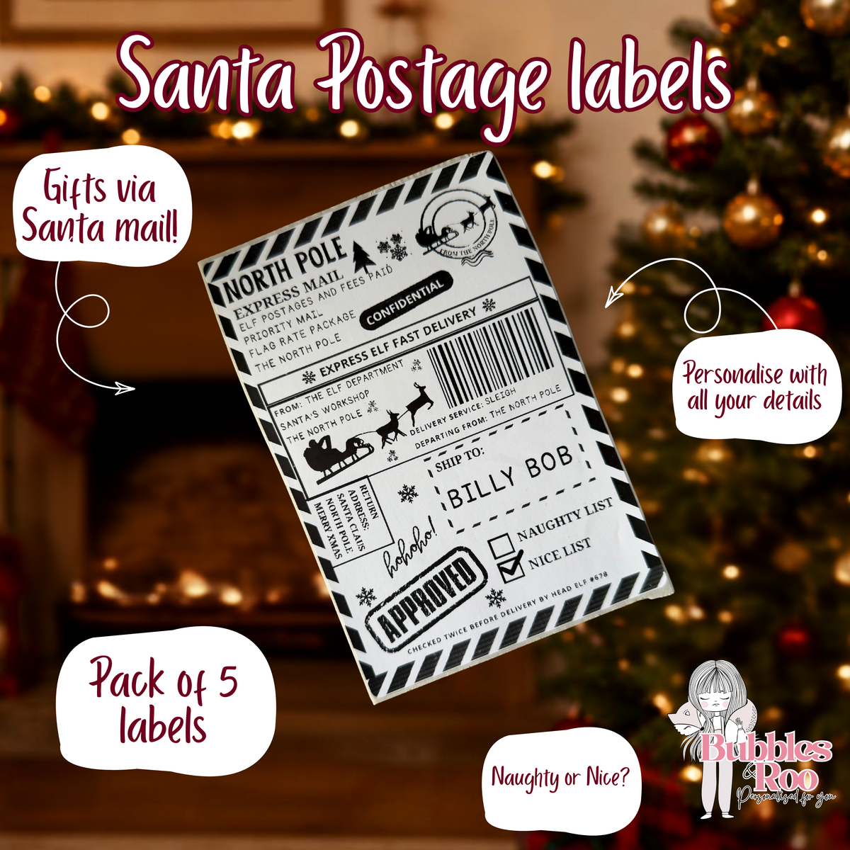 Santa Mail | Christmas | Gift Labels | Stickers