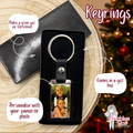 Photo Keyring | Rectangle | leather effect chain detail | Gift | Christmas | Personalised