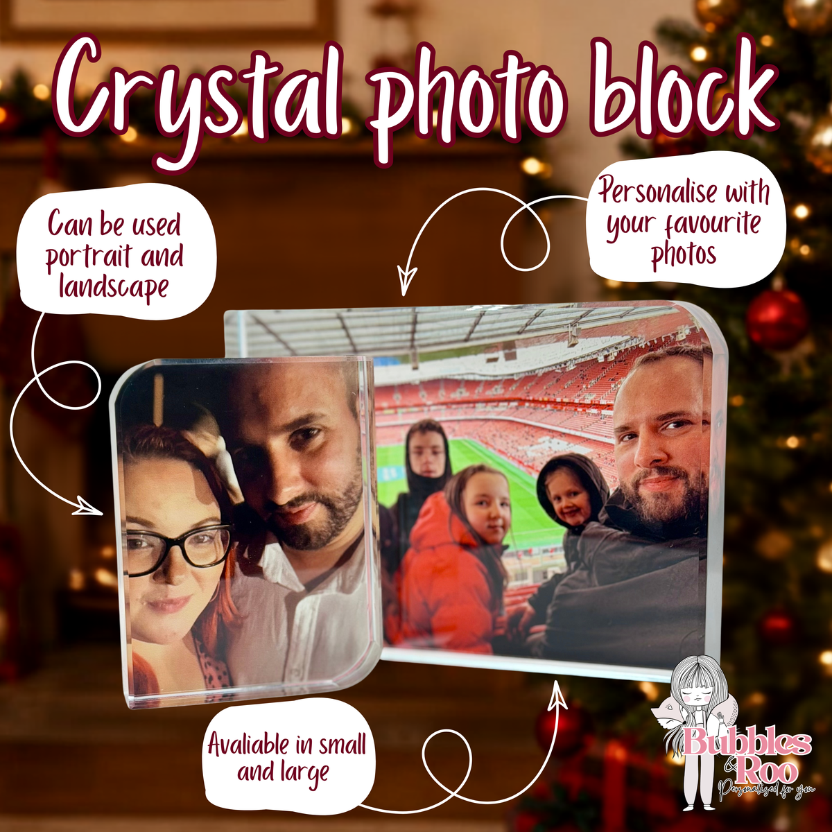Crystal Photo Block | Personalised | Photos | Gift idea | Christmas